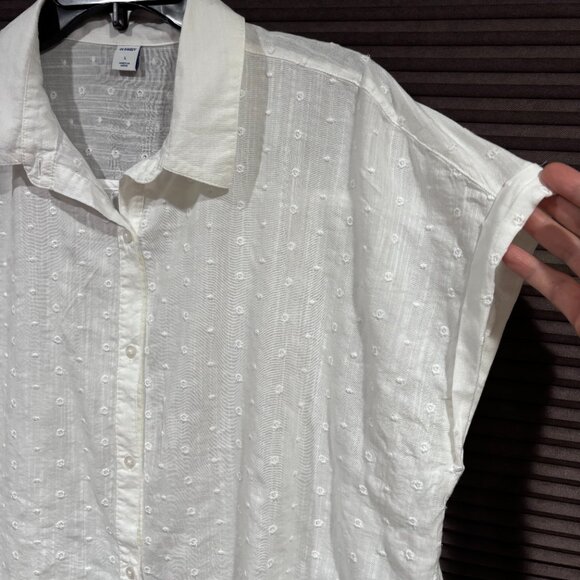 Old Navy Women's Slub-Knit Textured Top White Sz: L - Picture 4 of 11